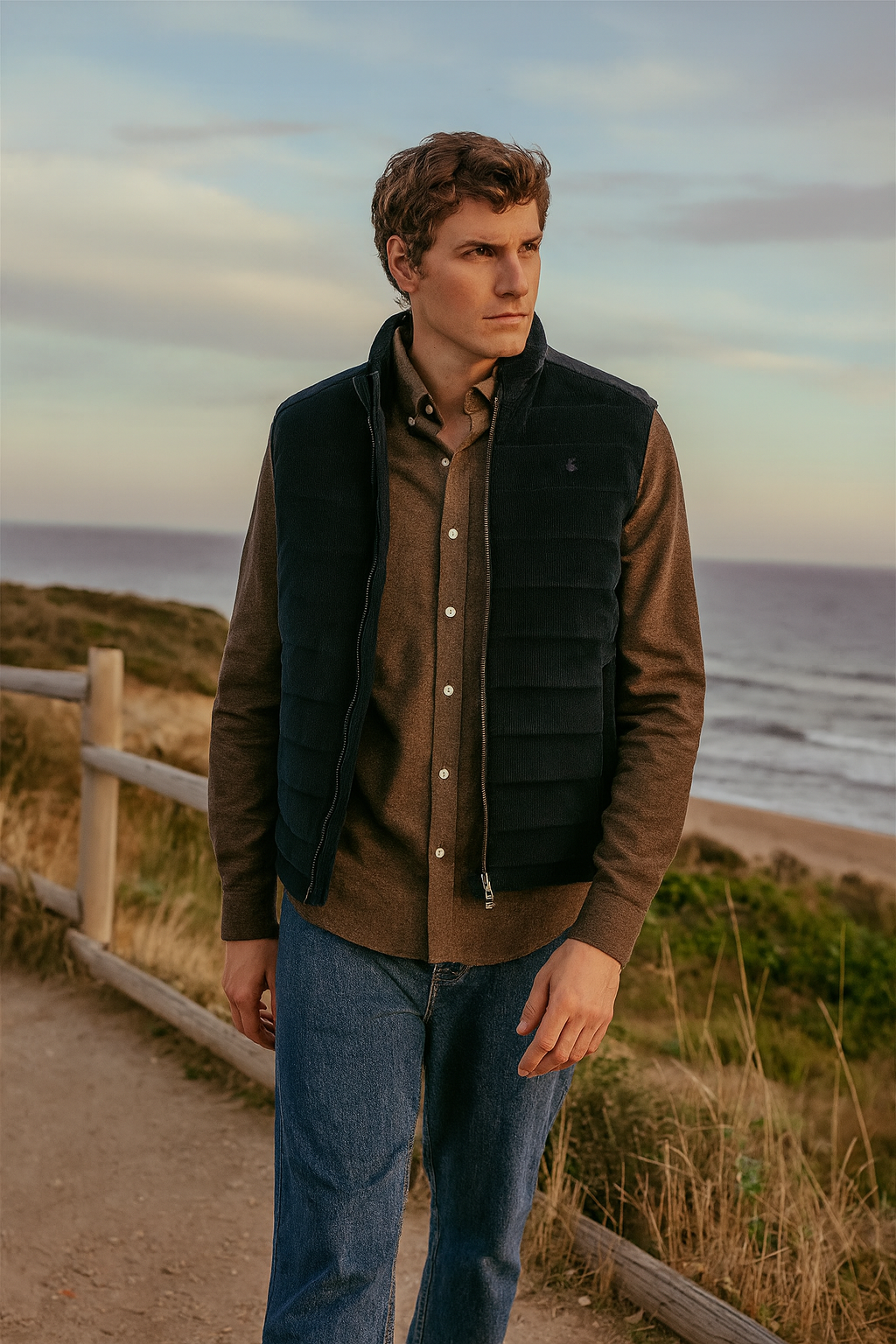 Ted Quilted Cord Vest