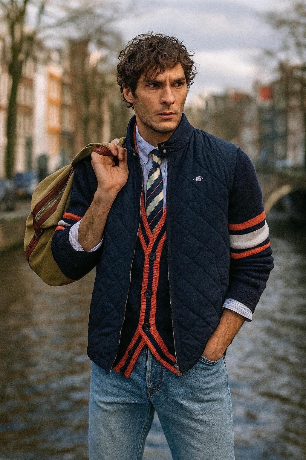 Quilted windcheater vest