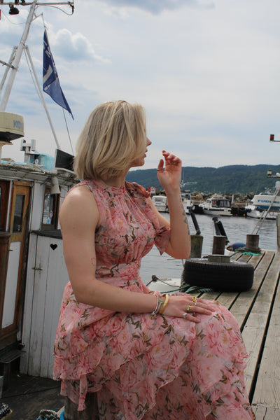 Marli Flower Chiffon Dress