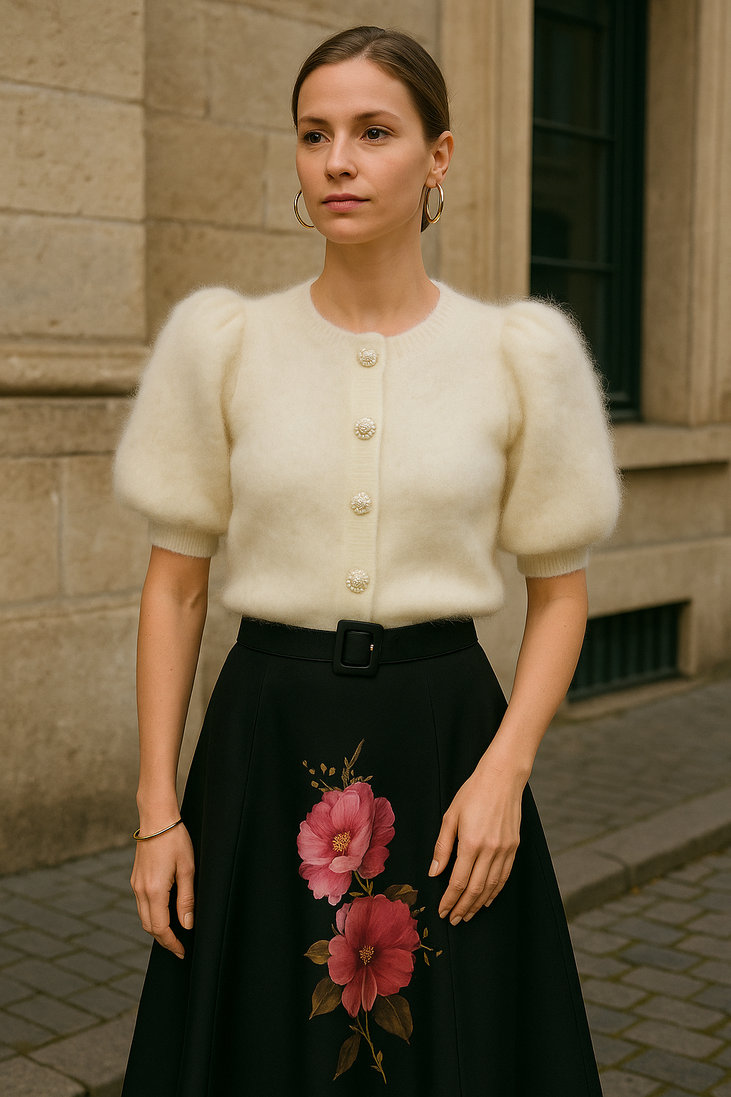 Hairy Knit Puffer Jacket