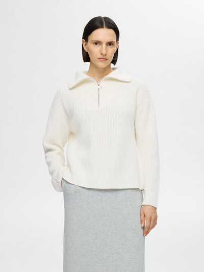 SLFBLOOMIE LS KNIT HALF ZIP