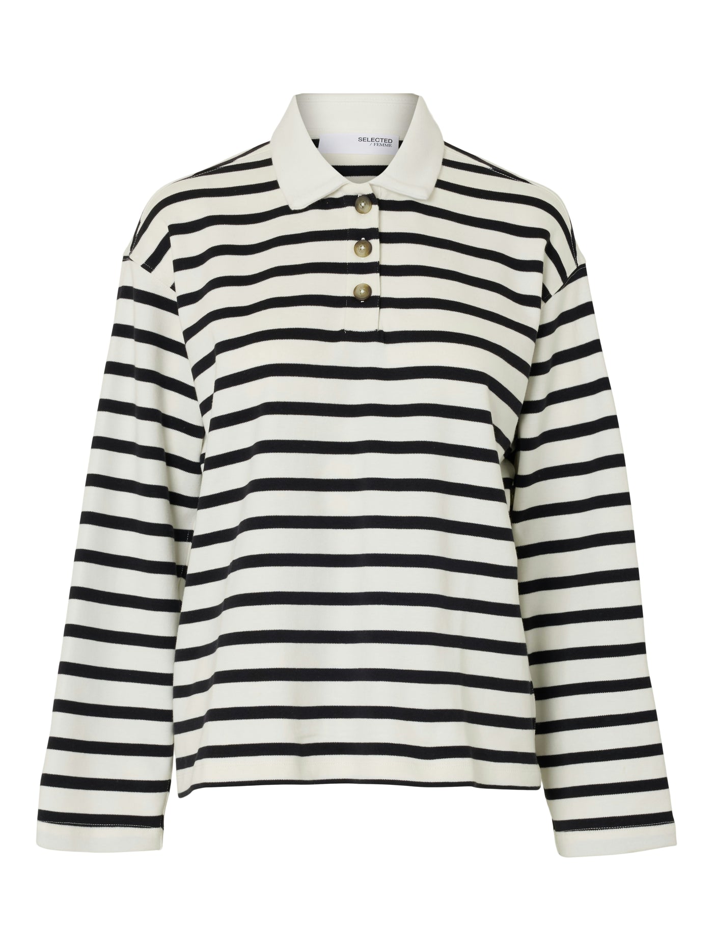 Slfwada ls stripe collar top