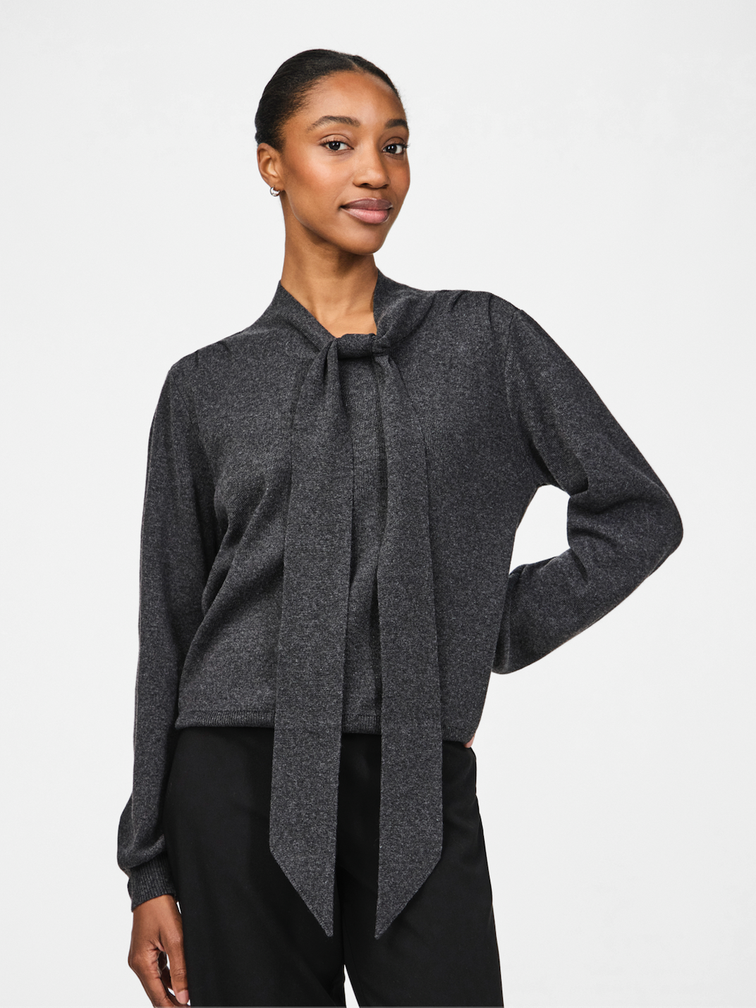 YASASSI LS BOW KNIT PULLOVER