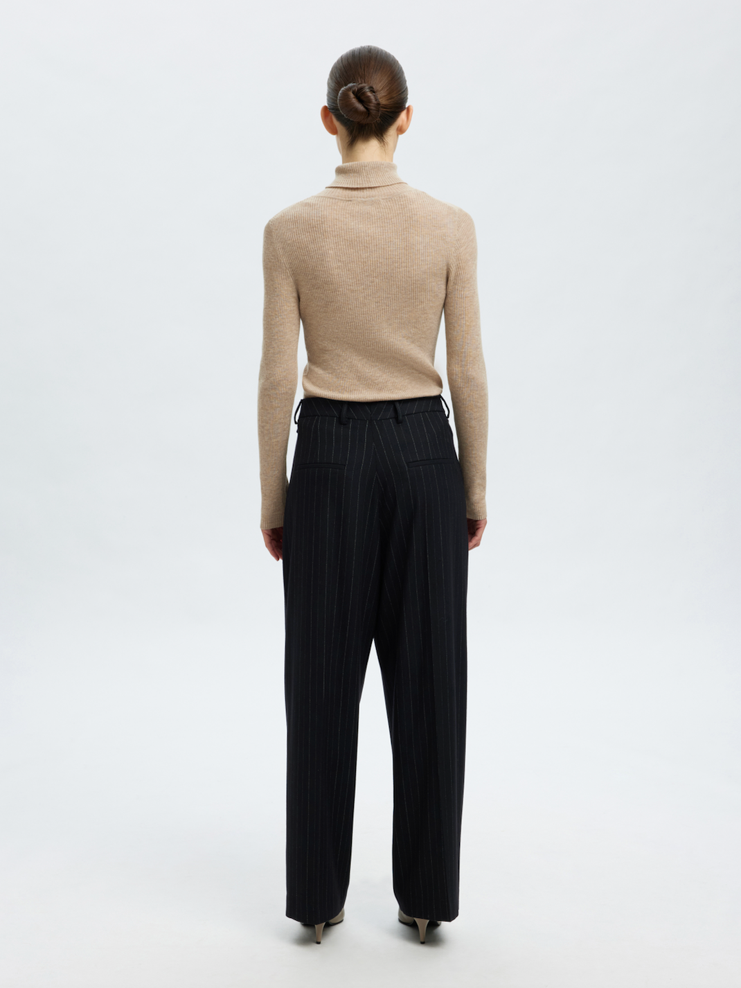 Slfingrid Ls Knit Wool Blend Roll Neck