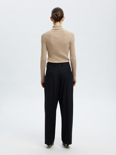Slfingrid Ls Knit Wool Blend Roll Neck