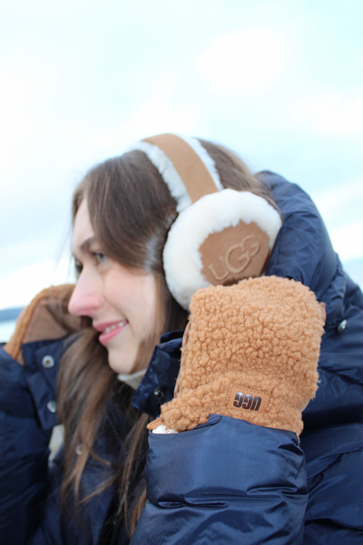 Women's Sheepskin Embroidery Earmuff