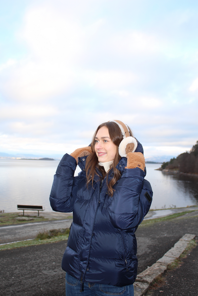 Women's Sheepskin Embroidery Earmuff