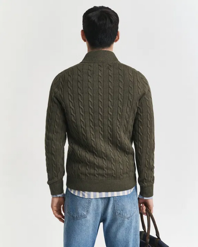 Cotton cable half zip
