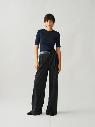 Half Sleeve Roundneck Rib Tee (Marianne Rib)