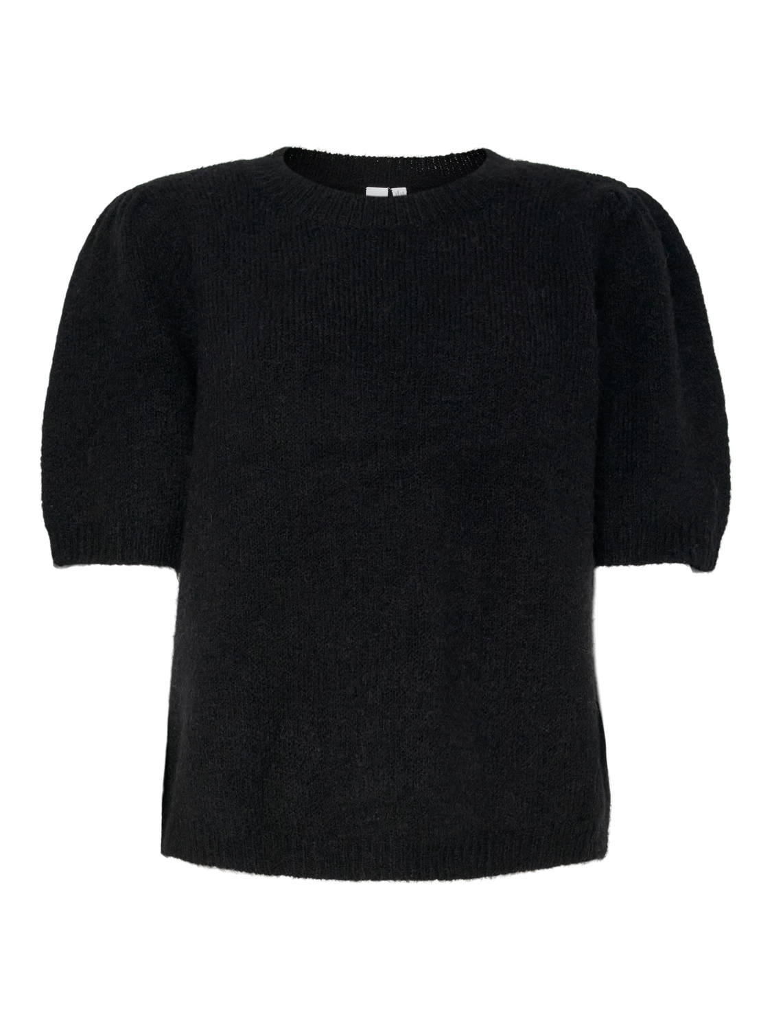 Sort Pullover Y.A.S Anne Ss Knit Pullover | Sort T-skjorte | Kolbotn Klær
