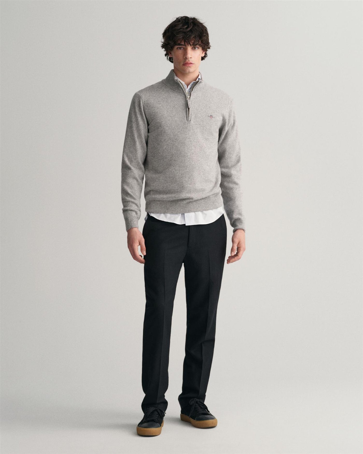 Superfine lambswool half zip