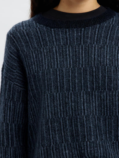 Slfalva Ls Knit Stripe O-Neck