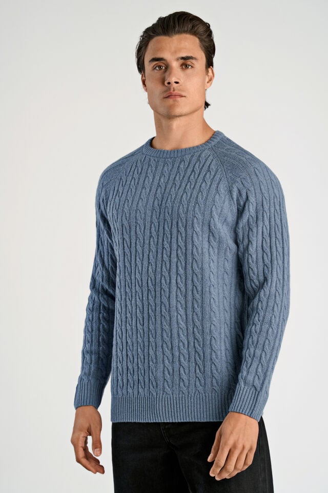 Lambswool reglan cable o-neck