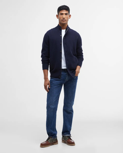 Essential Patch Zip Through Knitted Jumper