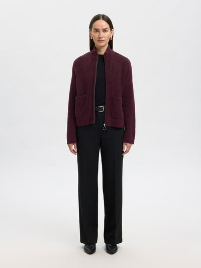 Slfsia Ras Ls Knit Zipper Cardigan