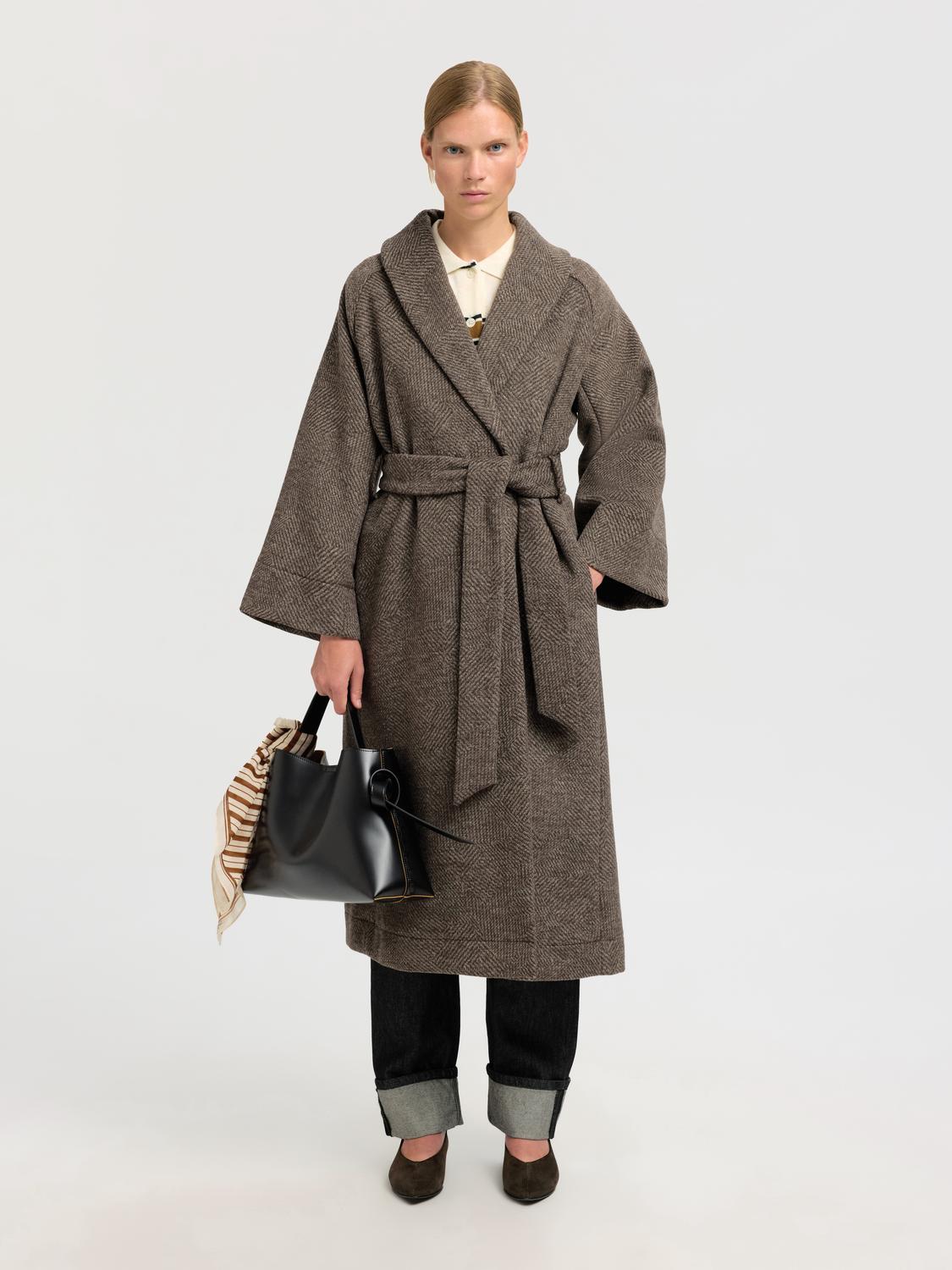 Slfida 7/8 Sleeve Wool Blend Coat
