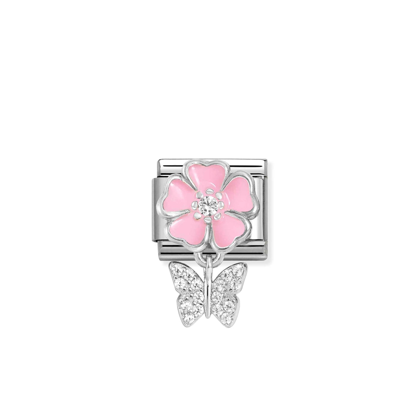 Pink flower with Butterfly
