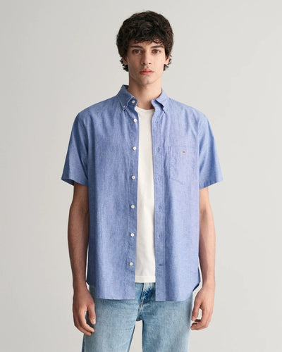 Reg cotton linen ss shirt