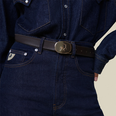 Sun silver leather belt
