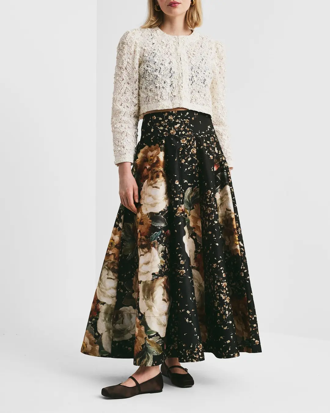 Taffeta Maxi Skirt