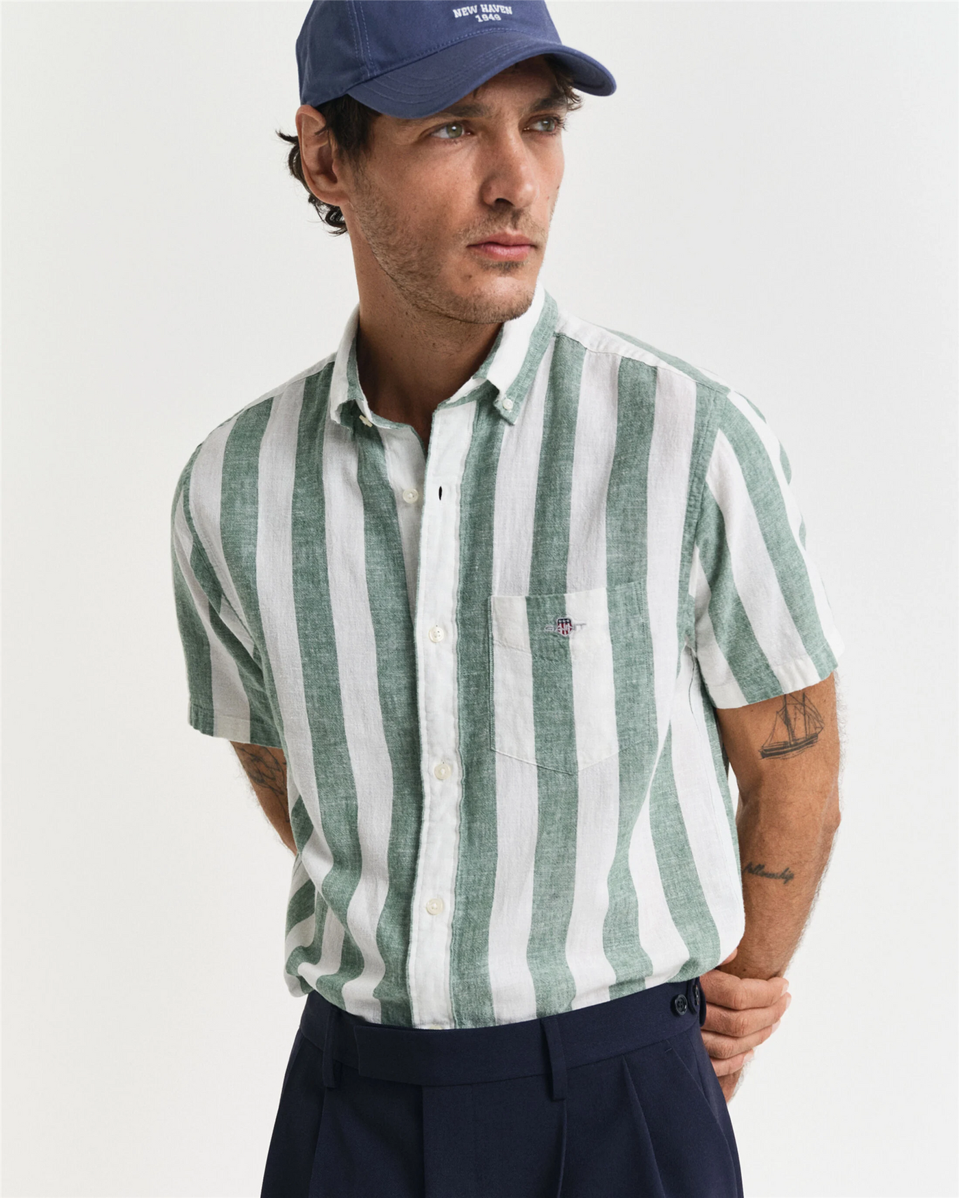 Reg cotton linen ss s shirt