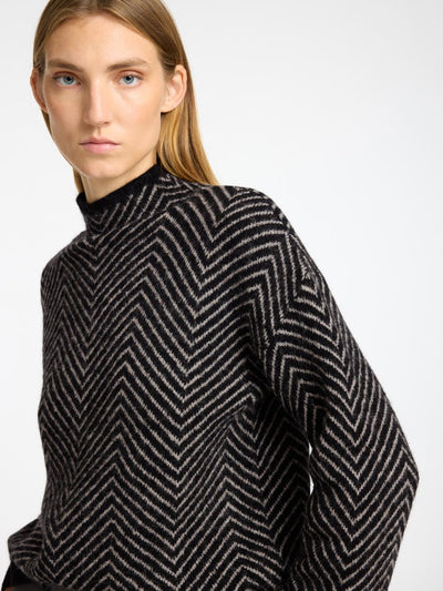 Slflulu Ls Herringbone Knit High Neck