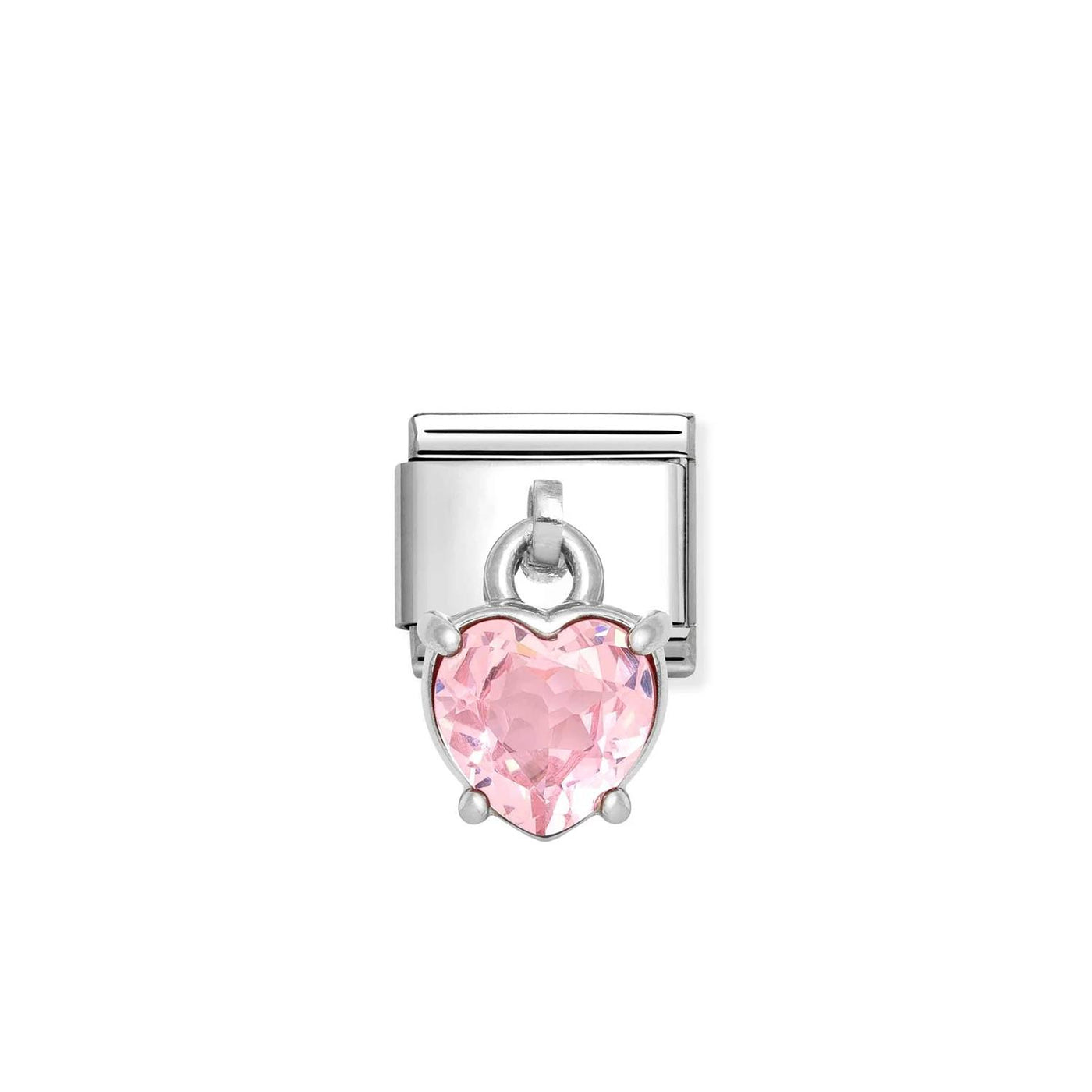 Charm Cubic Zirconia Pink heart