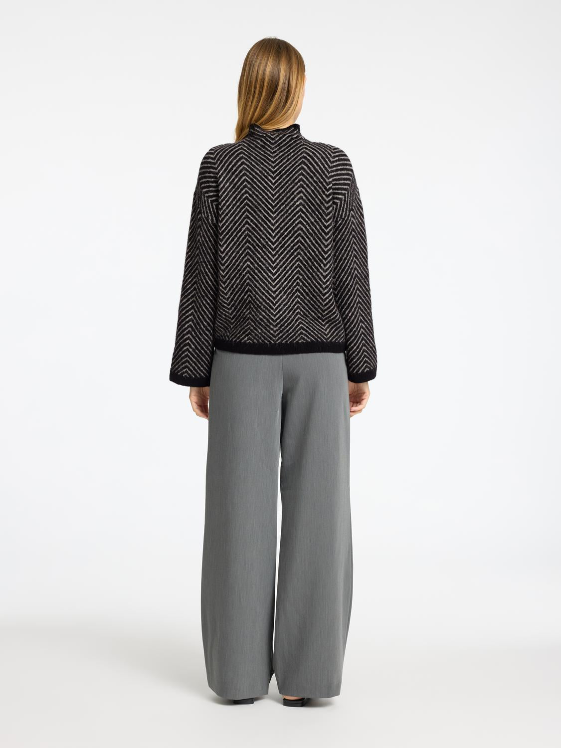 Slflulu Ls Herringbone Knit High Neck