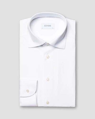 White Four-Way Stretch Shirt - Contemporary fit