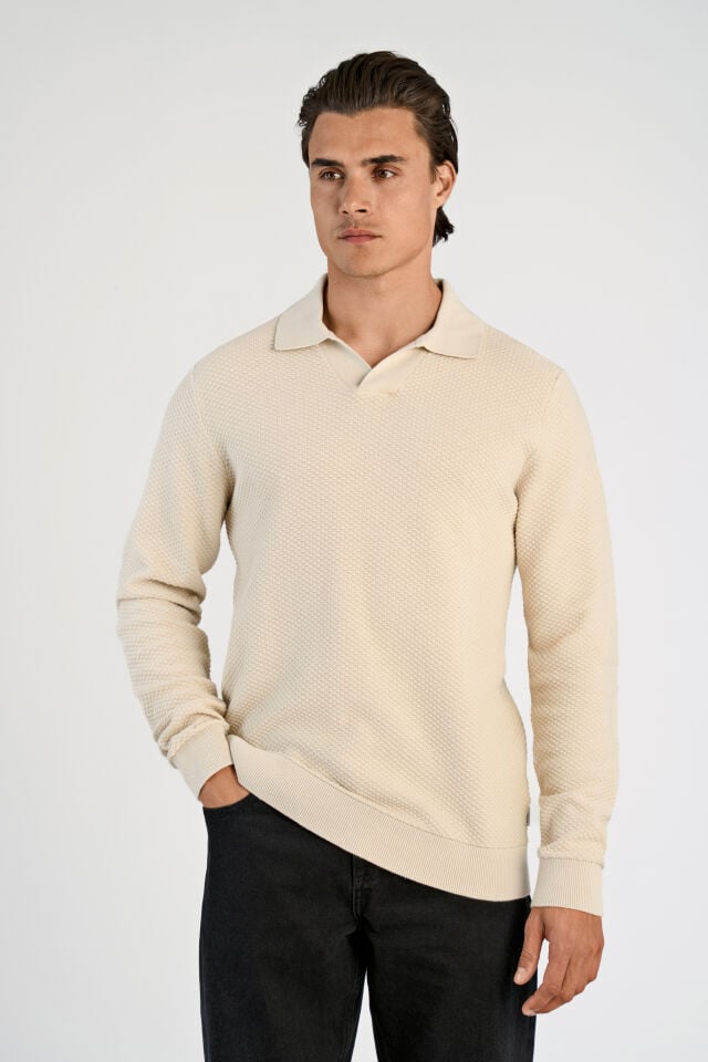 Structure knit w collar