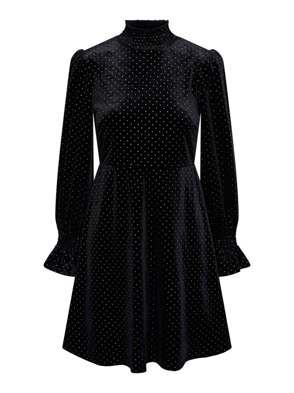 Yasriva Ls High Neck Velvet Dress