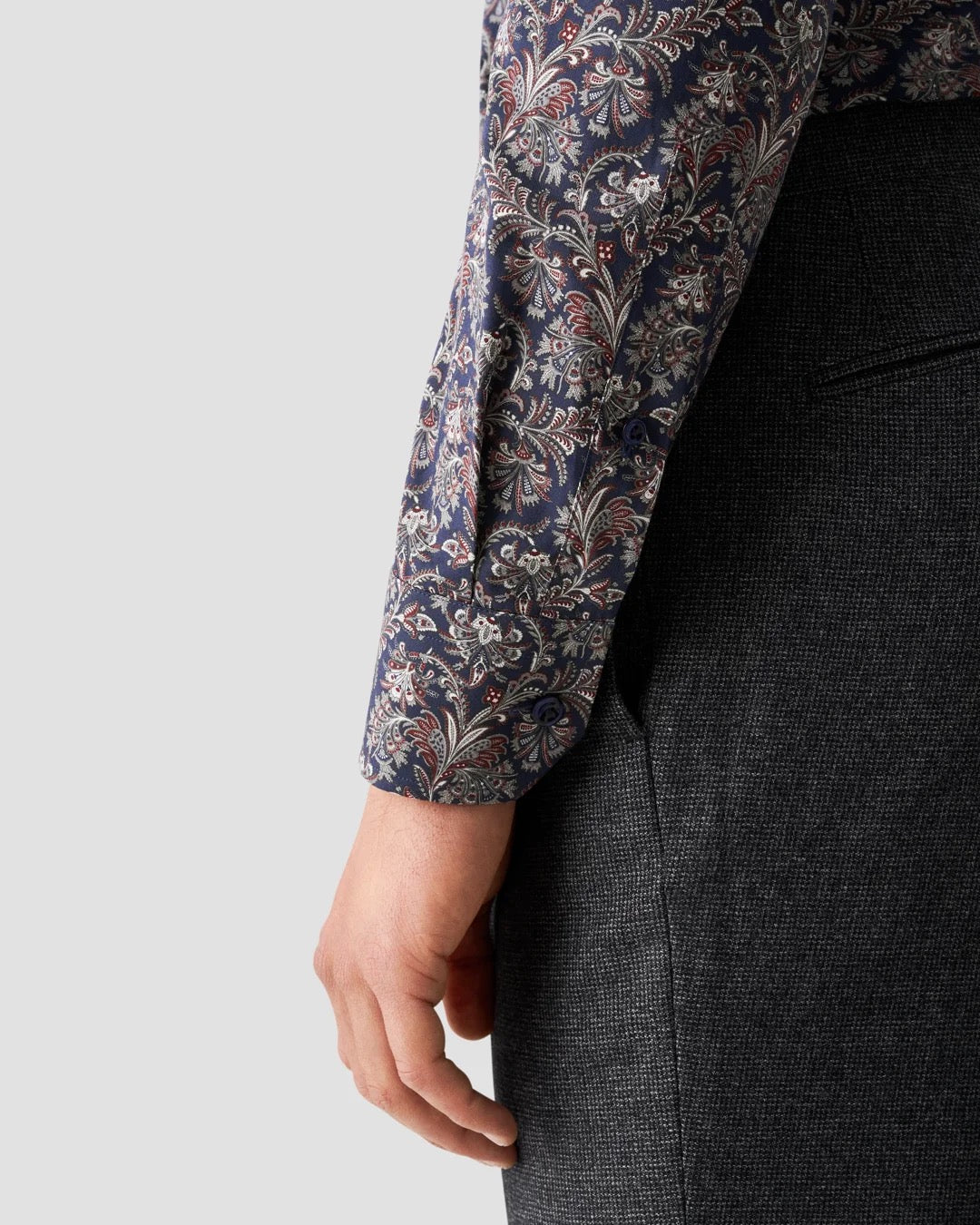 Navy Paisley Print Signature Twill Shirt - Contemporary fit