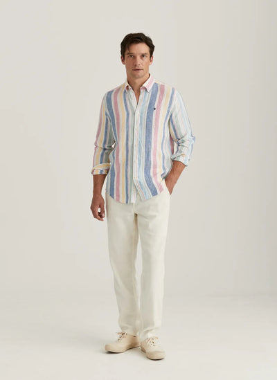 LINEN HAPPY STRIPE SHIRT-CLASSIC FIT