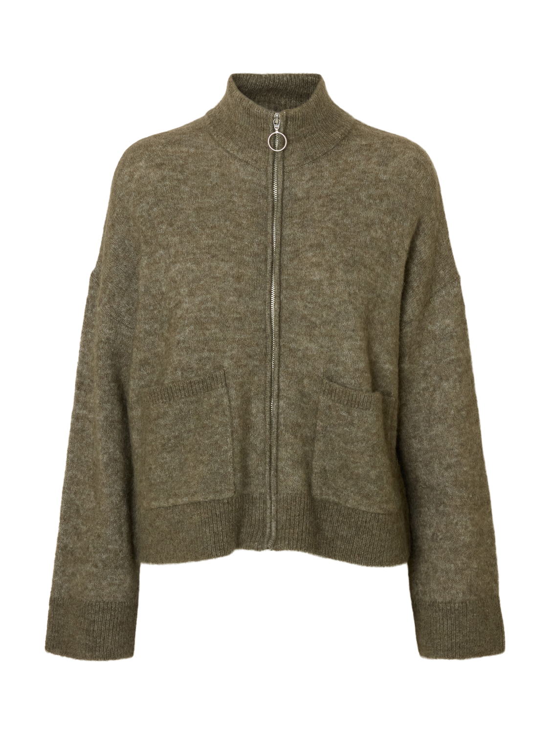 SLFSIA RAS LS KNIT ZIPPER CARDIGAN