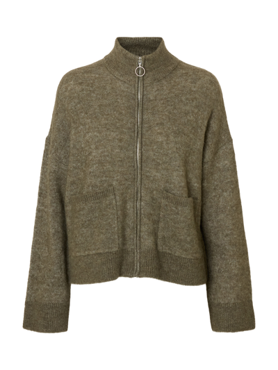 SLFSIA RAS LS KNIT ZIPPER CARDIGAN