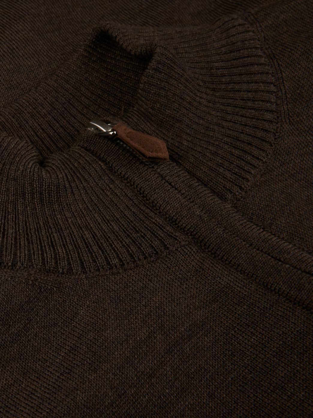 Sweater knitted half zip merino wool