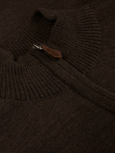 Sweater knitted half zip merino wool