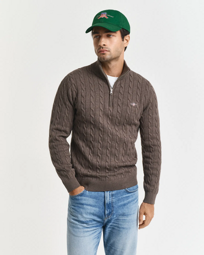 Cotton cable half zip