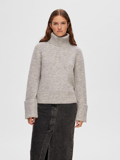 Slfsia ras LS knit rollneck