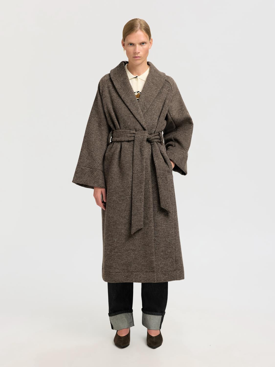 Slfida 7/8 Sleeve Wool Blend Coat