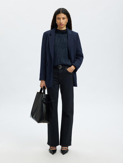 Slfalva Ls Knit Stripe O-Neck