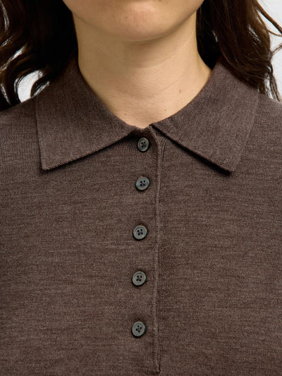 Slfthea Ls Knit Merino Collar Neck