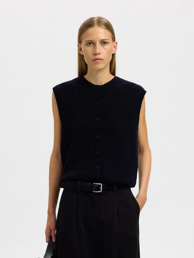 Slflulu Sl Button O-Neck Vest