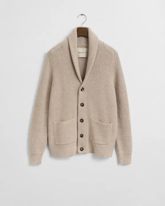 Wol blend Shawl collar cardigan
