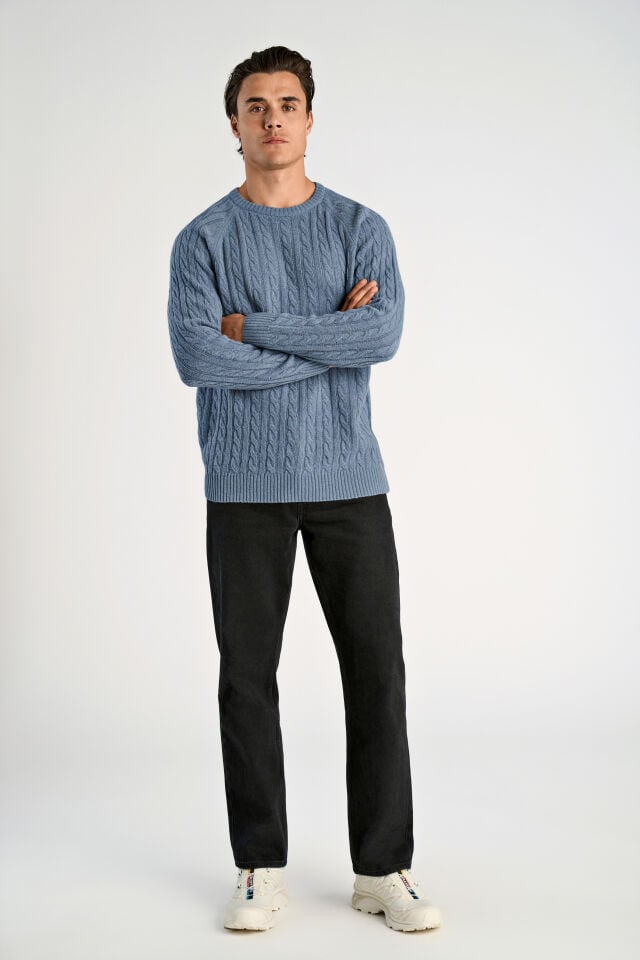 Lambswool reglan cable o-neck