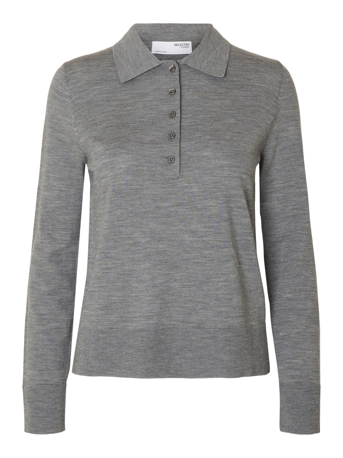 Slfthea Ls Knit Merino Collar Neck