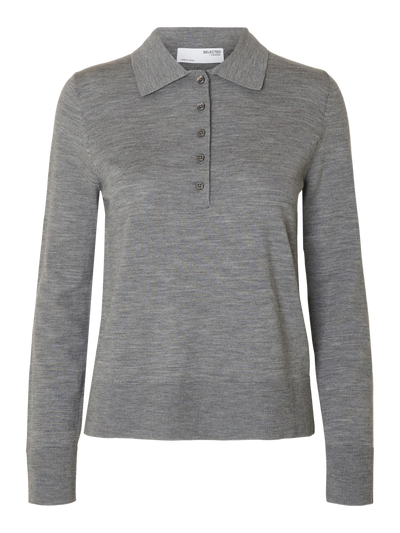Slfthea Ls Knit Merino Collar Neck