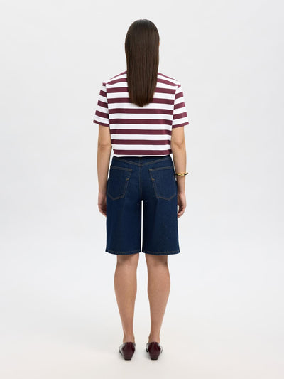 Slfessential Ss Striped Boxy Tee Noos