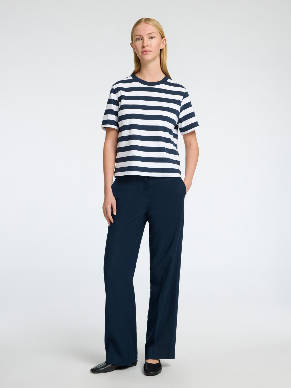 SLFESSENTIAL SS STRIPED BOXY TEE