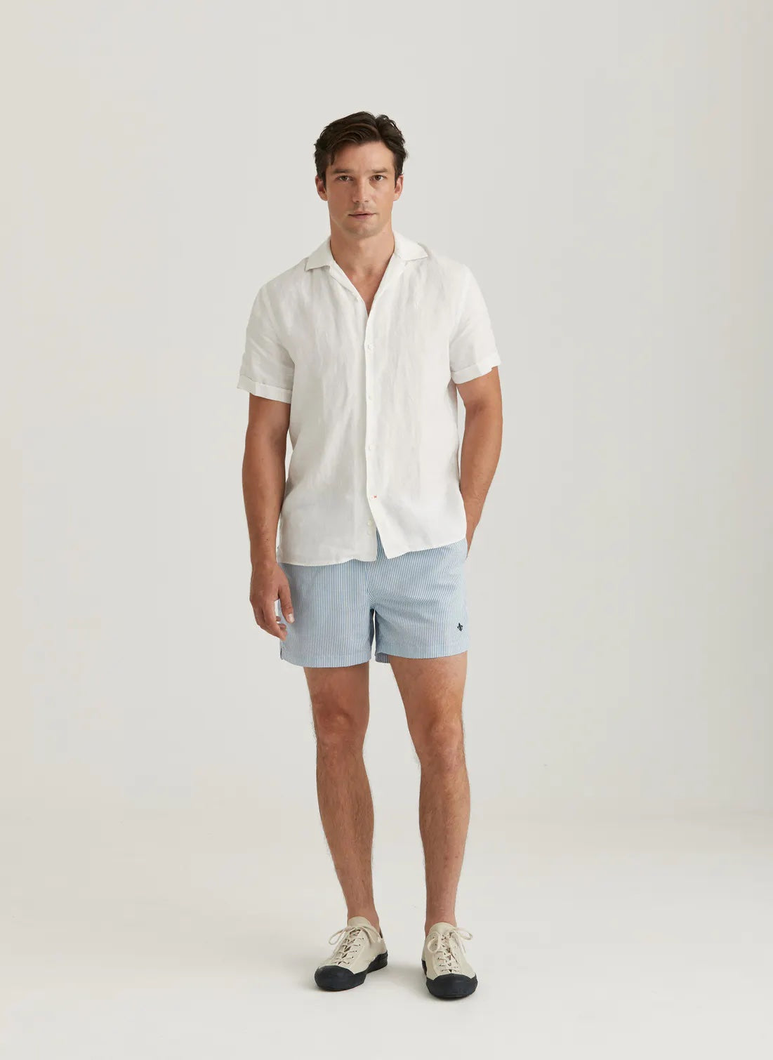 SHORT SLEEVE LINEN SHIRT-CLASSIC FIT